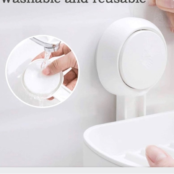 Soap Dish Holder Powerful Suction Cup Wall Mounted for Bathroom Shower - Picture 7 of 10